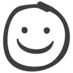 Smiley d'une tête d'un personnage heureux avec un grand sourire