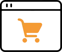 icone de site e-commerce qui illustre la création de site internet vitrine, e-commerce et sur mesure