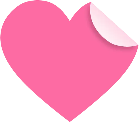 Logo d'un cœur rose avec un plie sur la droite