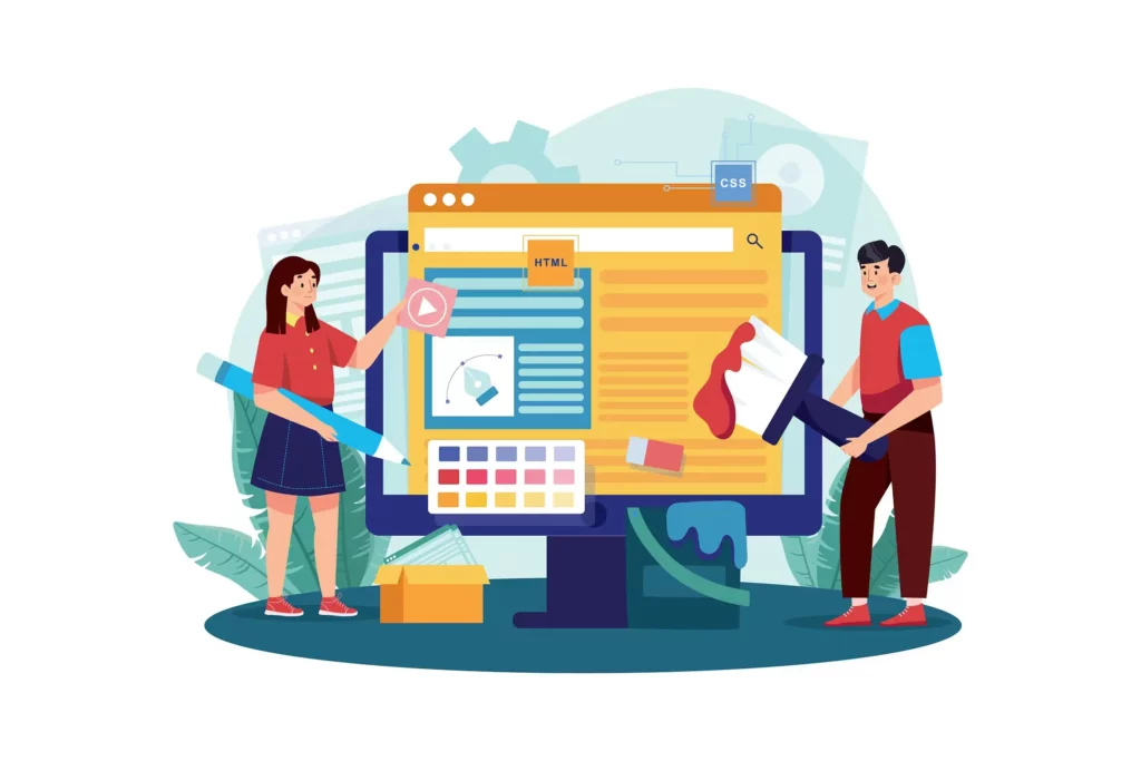 Illustration d'un design de site