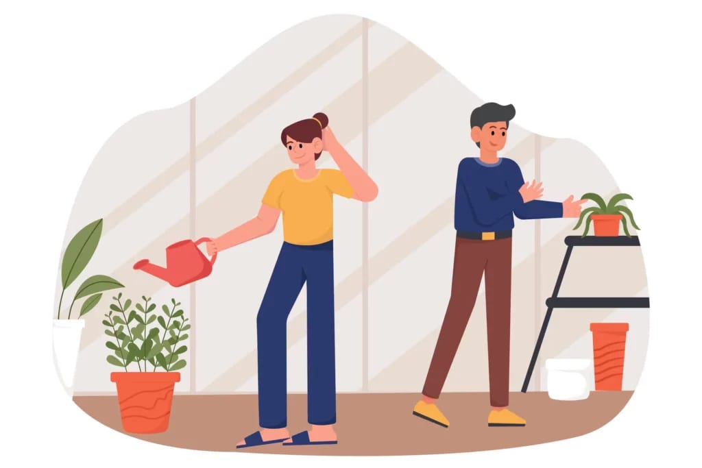 Illustration d'entretien de plantes