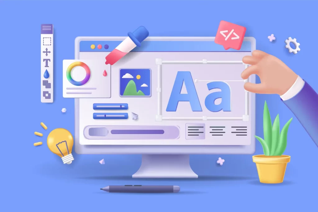Illustration d'un logiciel de design