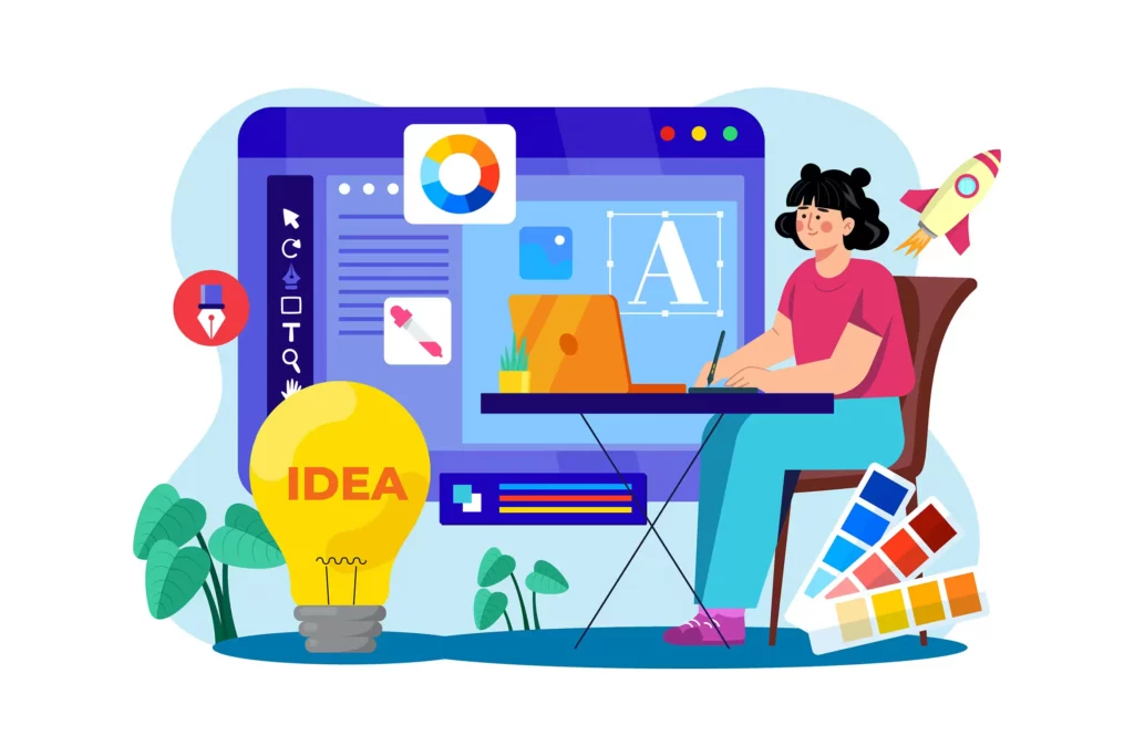 Illustration d'une application de design