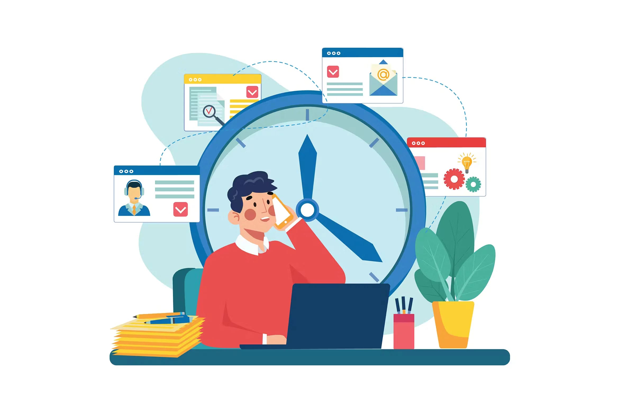Illustration de temps et de travailles