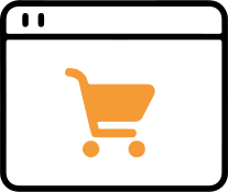 icone de site e-commerce qui illustre la création de site internet vitrine, e-commerce et sur mesure